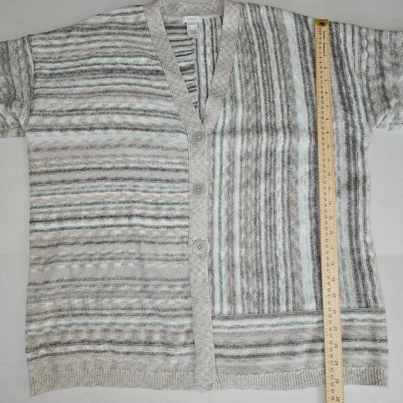 Pure Jill Size Medium Sweater Cardigan Lagenlook Boxy - Picture 6 of 7